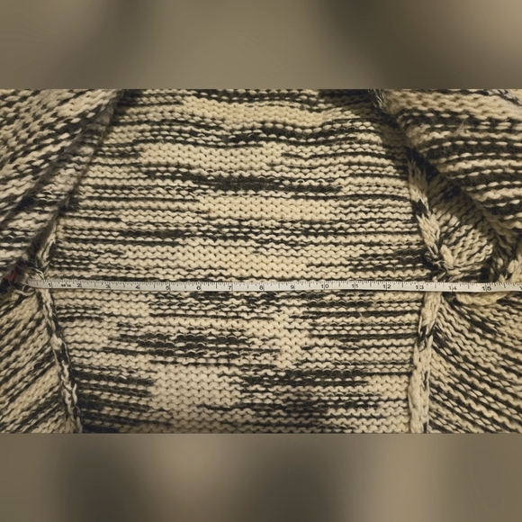 Express Cream & Gray Open Front Sweater Cardigan - Size S - Picture 6 of 6